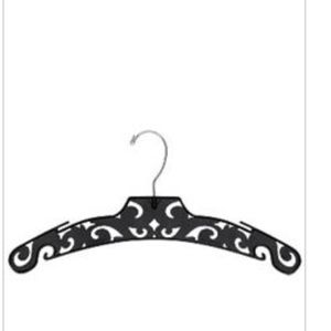 Boutique Black Carved Plastic Hangers- Set of 18